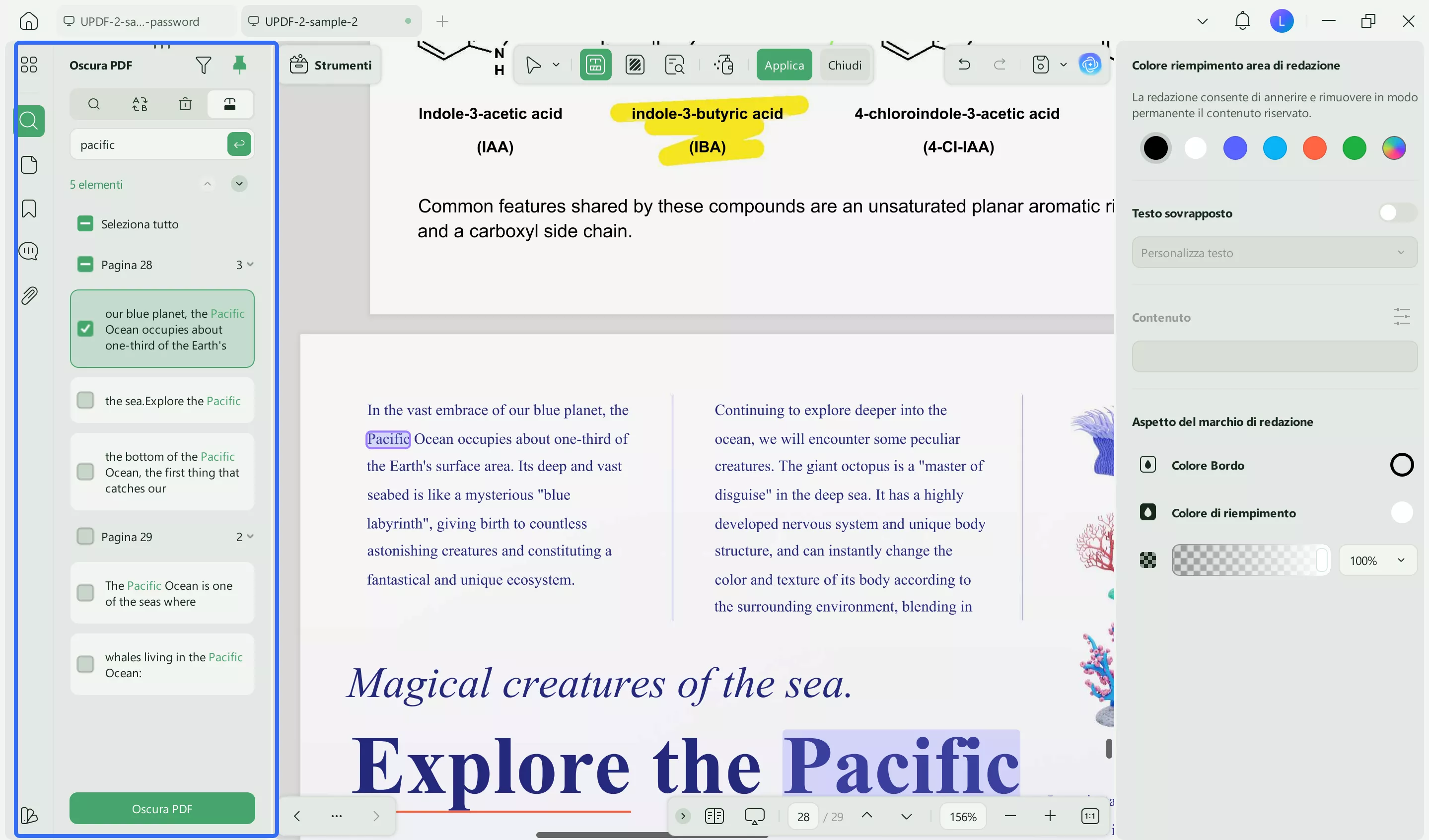 trova testo e redigi