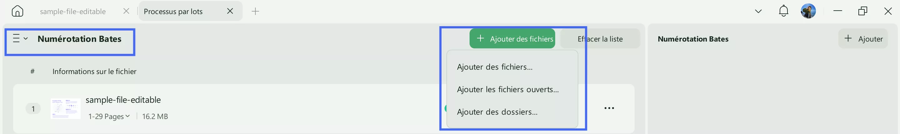 add files to batch numbering updf windows 2