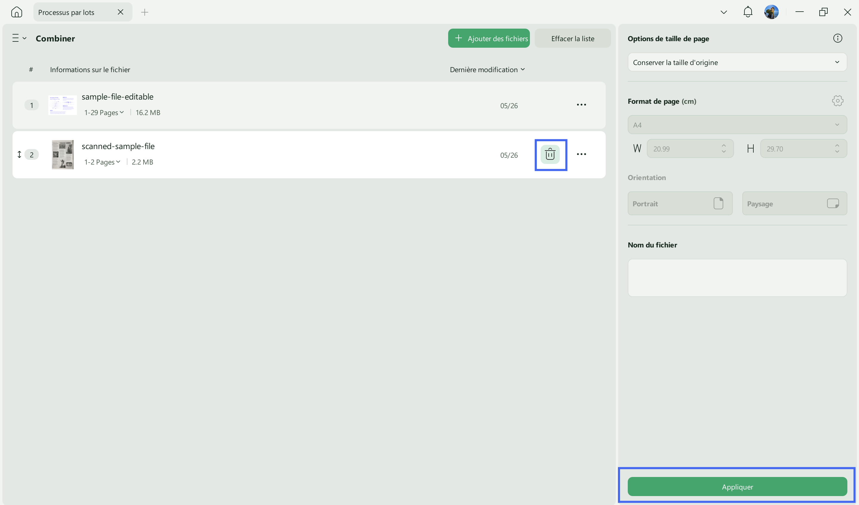 click apply to save changes for batch merge updf windows 2