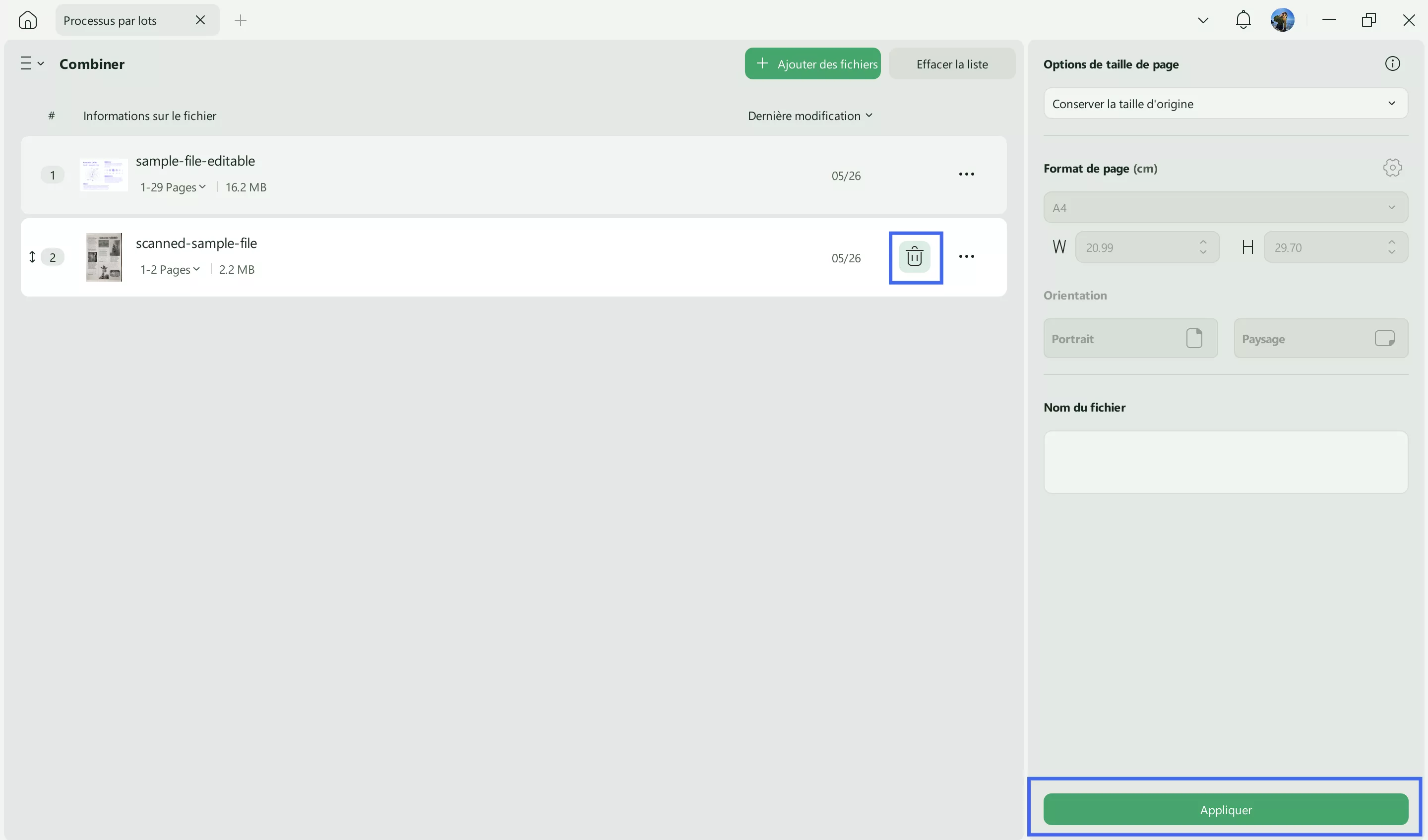 click apply to save changes for batch merge updf windows 2