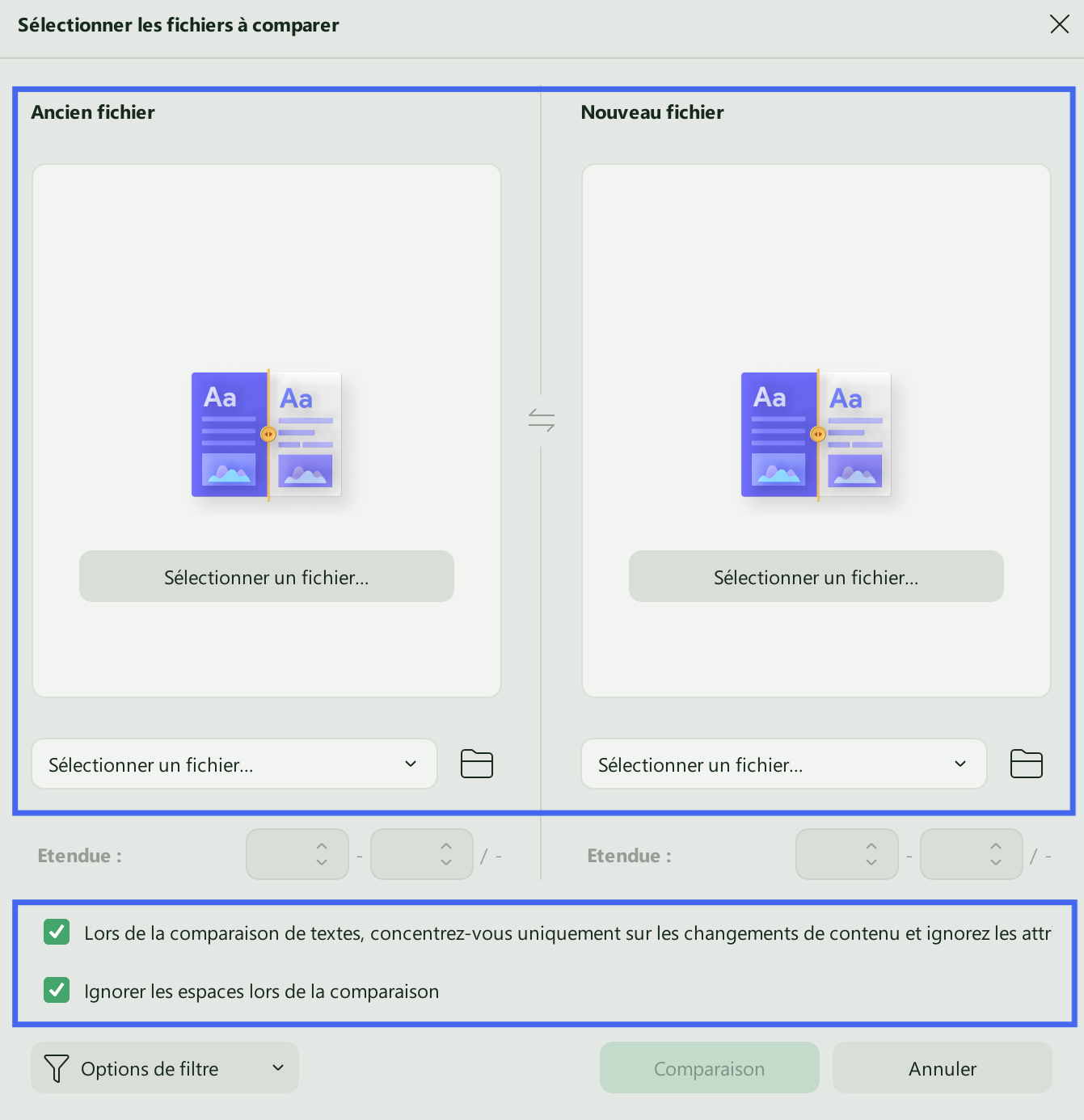 comparer les anciens et les nouveaux fichiers updf windows 2