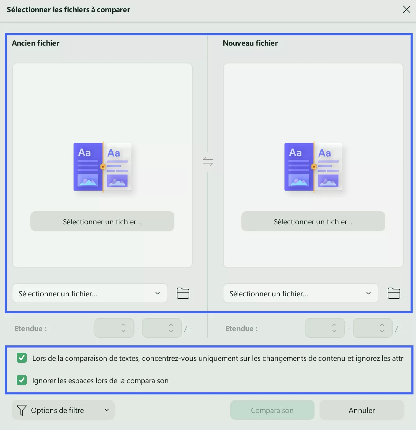 comparer les anciens et les nouveaux fichiers updf windows 2