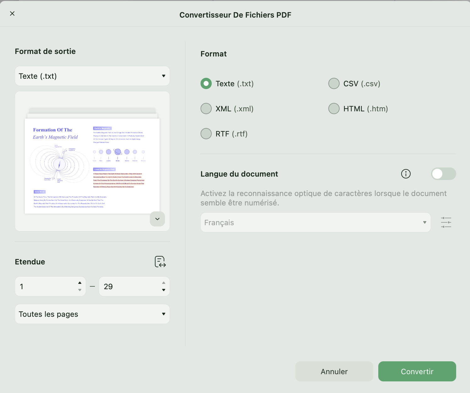 conversion de PDF en texte UPDF pour Mac