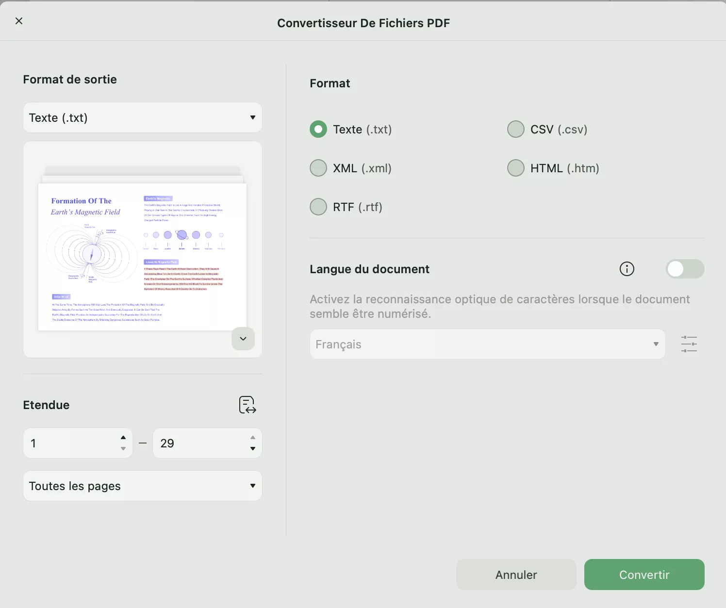 conversion de PDF en texte UPDF pour Mac