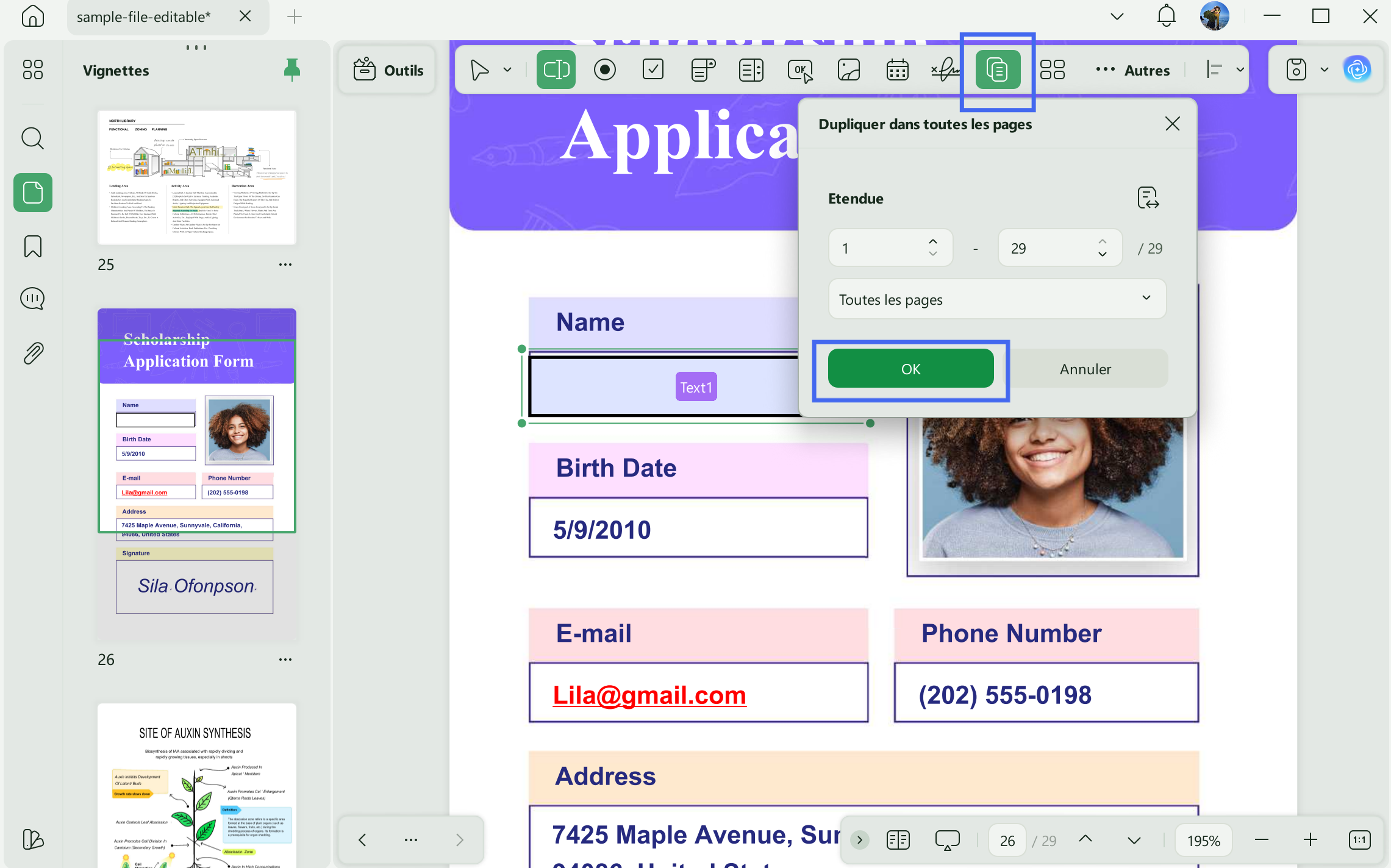 appuyez sur OK pour dupliquer sur plusieurs pages UPDF Windows 2