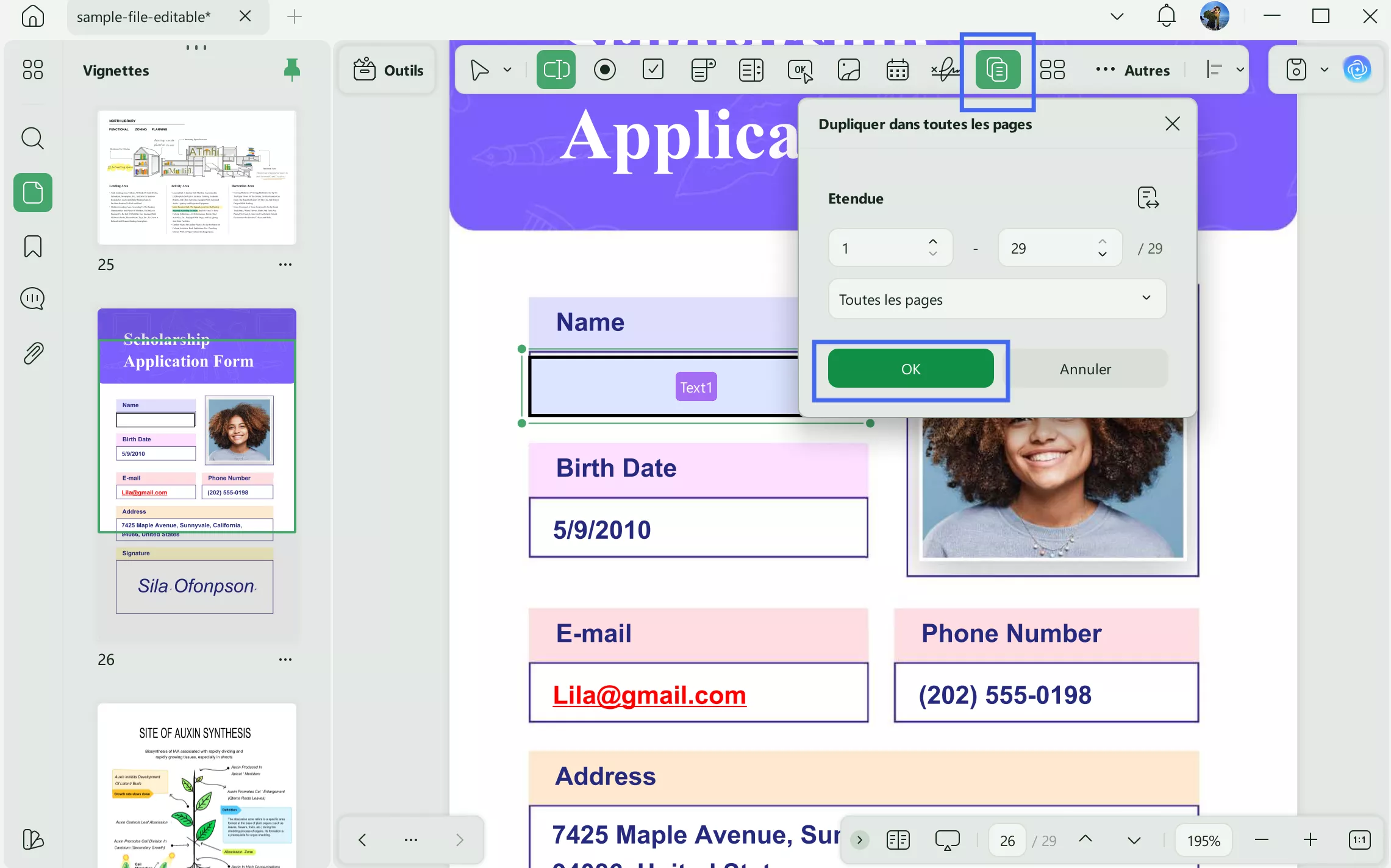 appuyez sur OK pour dupliquer sur plusieurs pages UPDF Windows 2