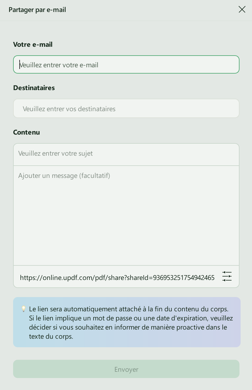 partager par e-mail avec contenu updf windows 2