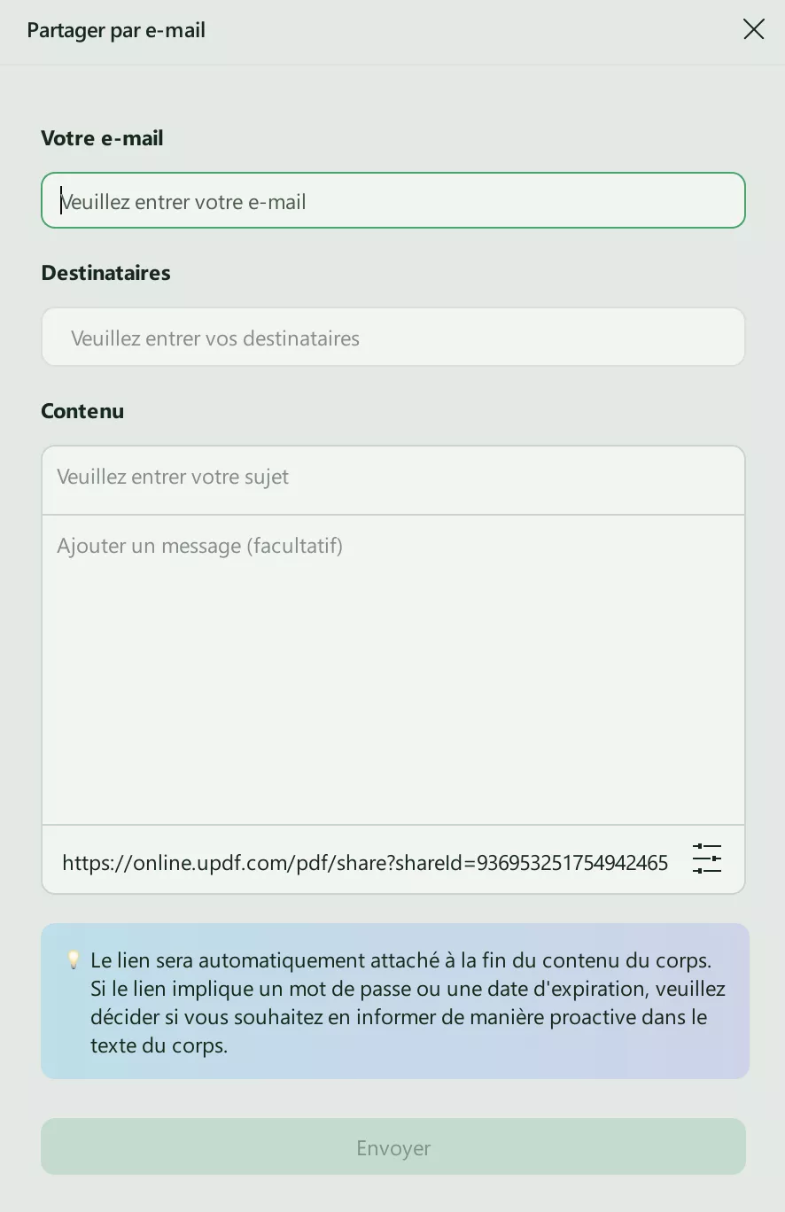 partager par e-mail avec contenu updf windows 2