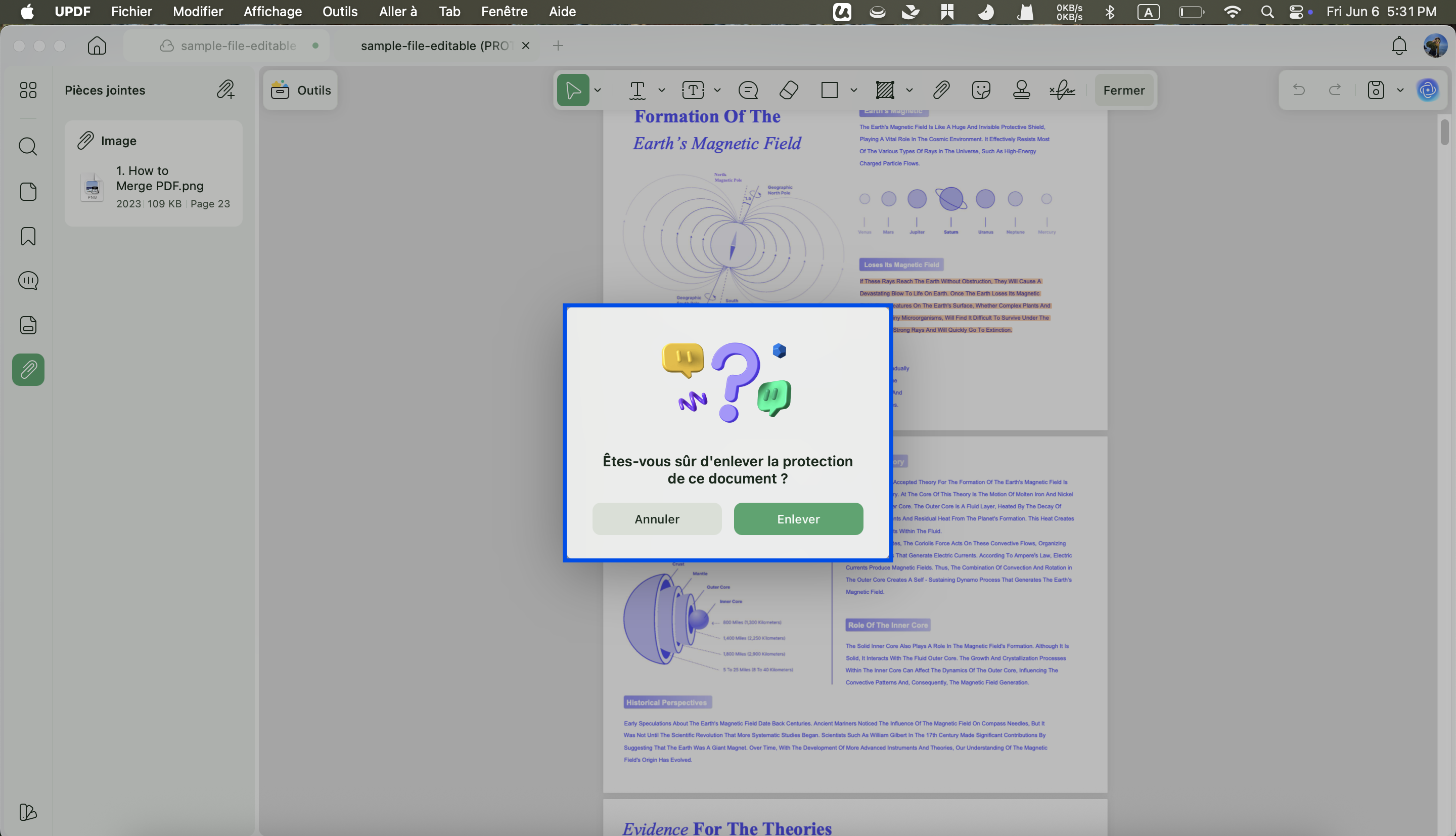 supprimer le mot de passe existant sur PDF UPDF Mac