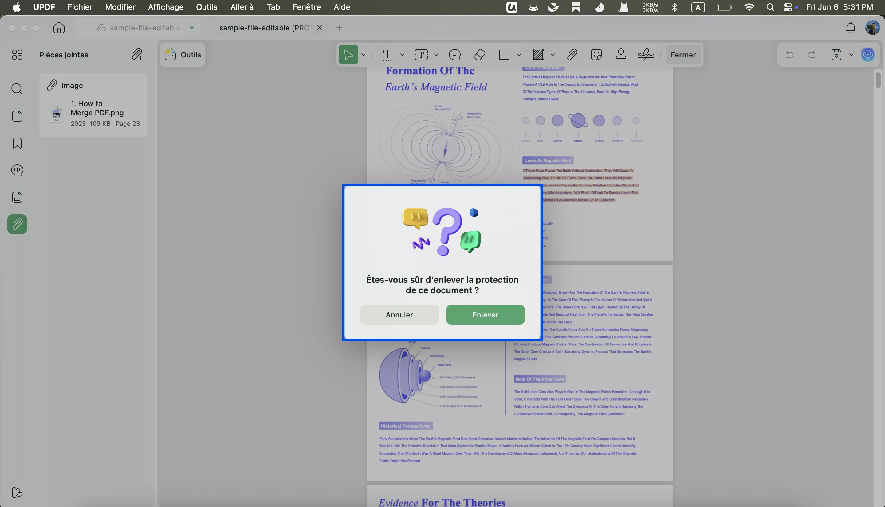 supprimer le mot de passe existant sur PDF UPDF Mac