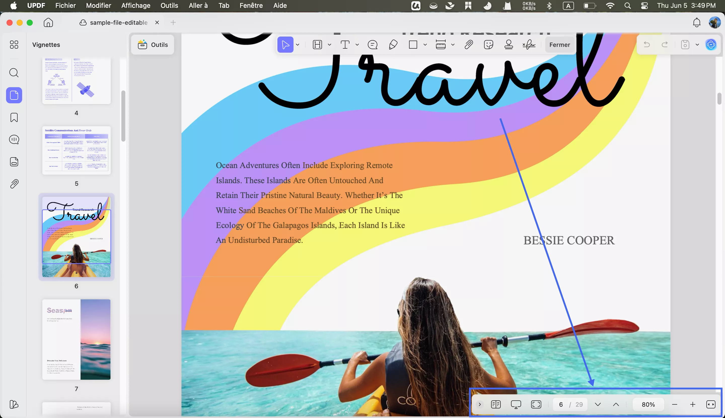 neuf options de navigation