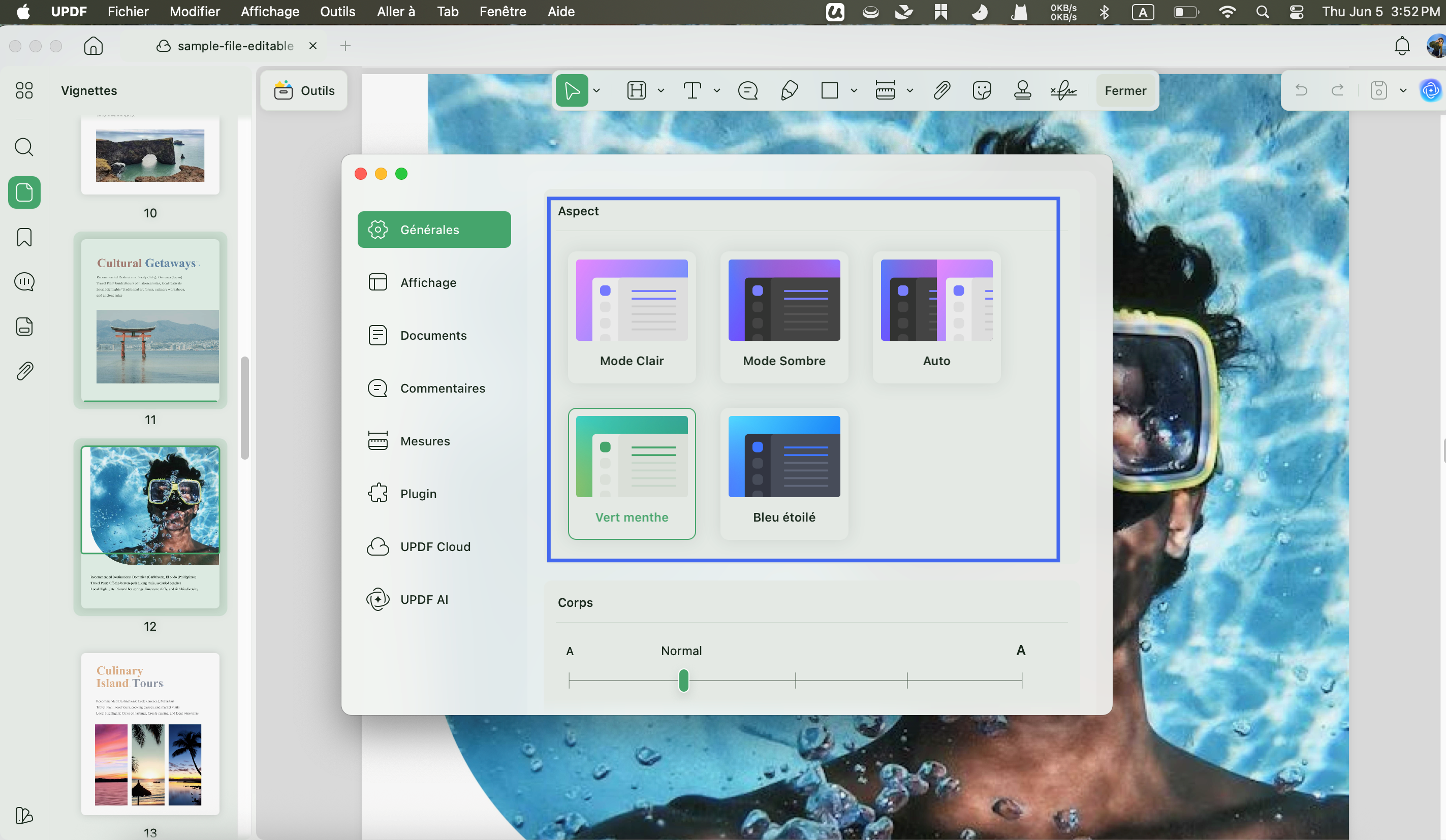 afficher le PDF en mode pratique