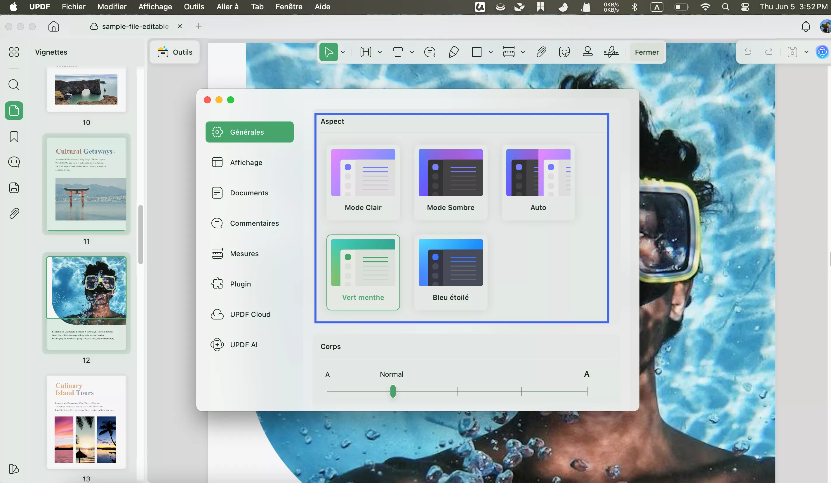 afficher le PDF en mode pratique