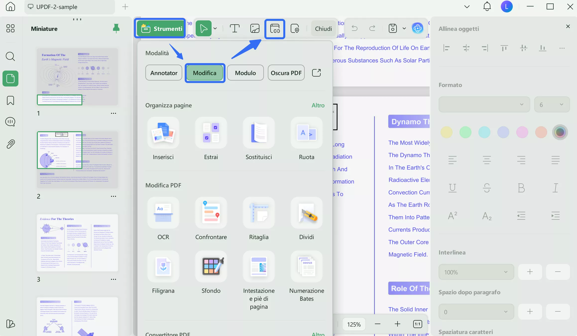 locate and click link icon
