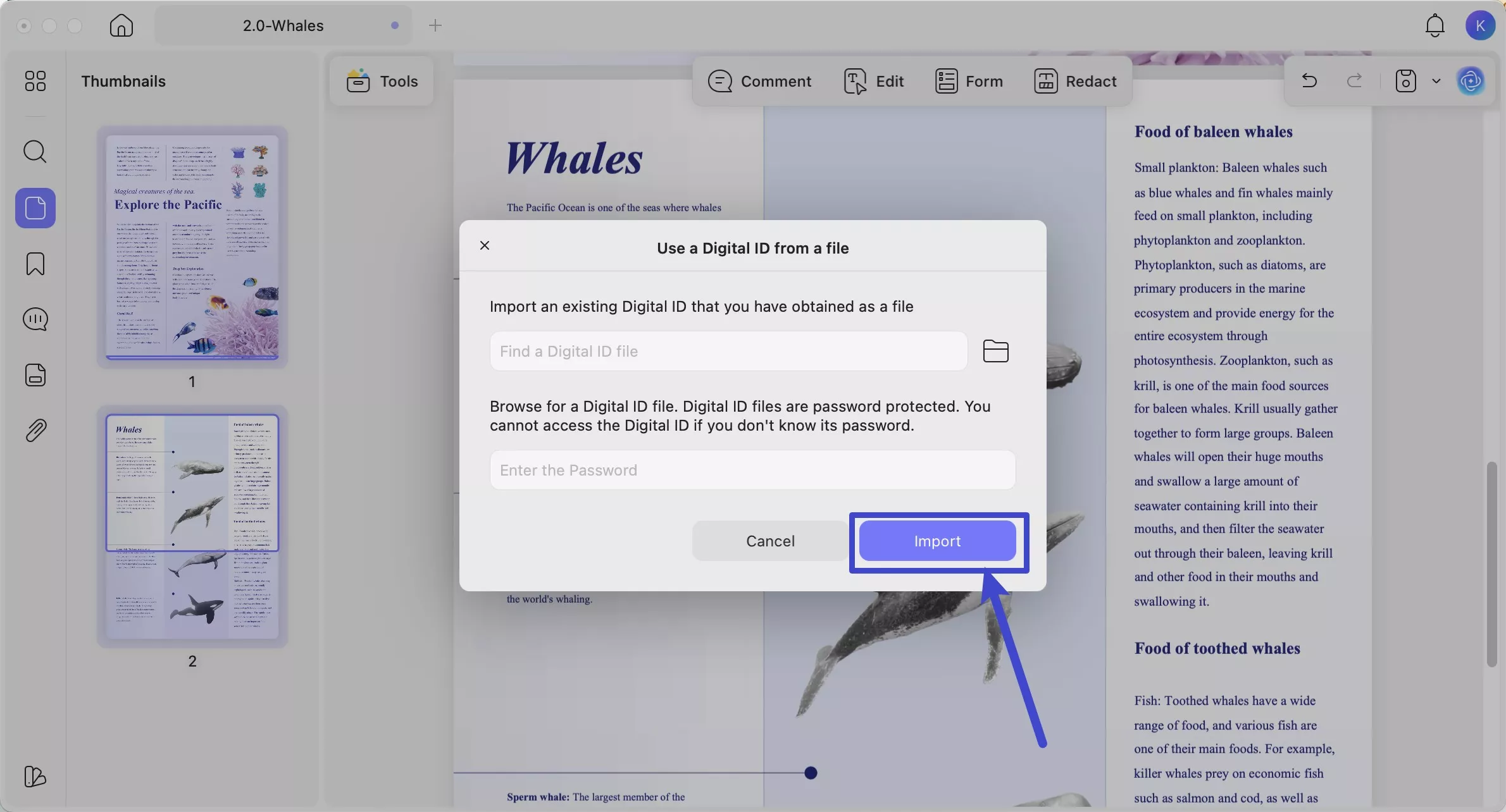 use a digital id from file
