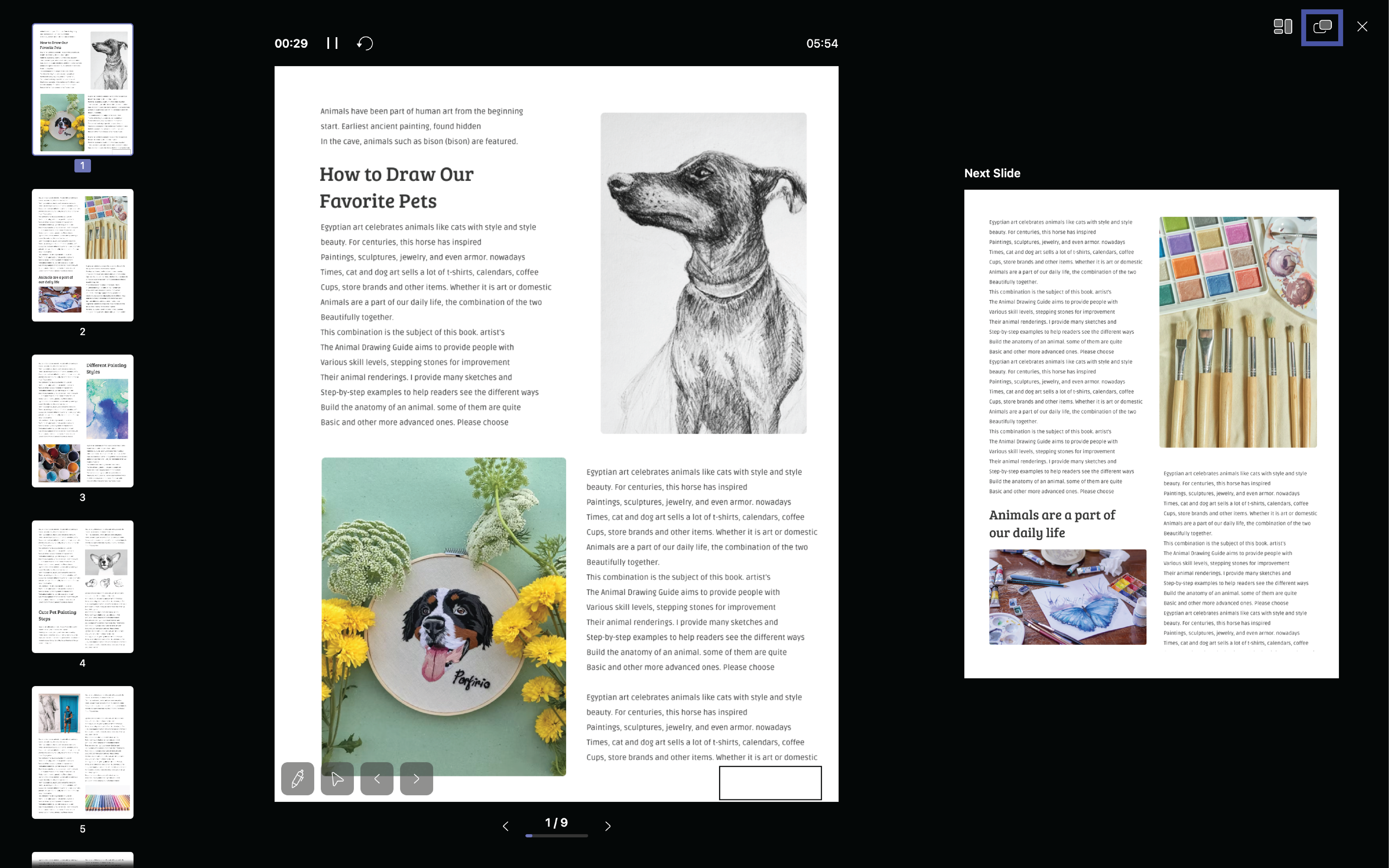 slideshow-full-screen view