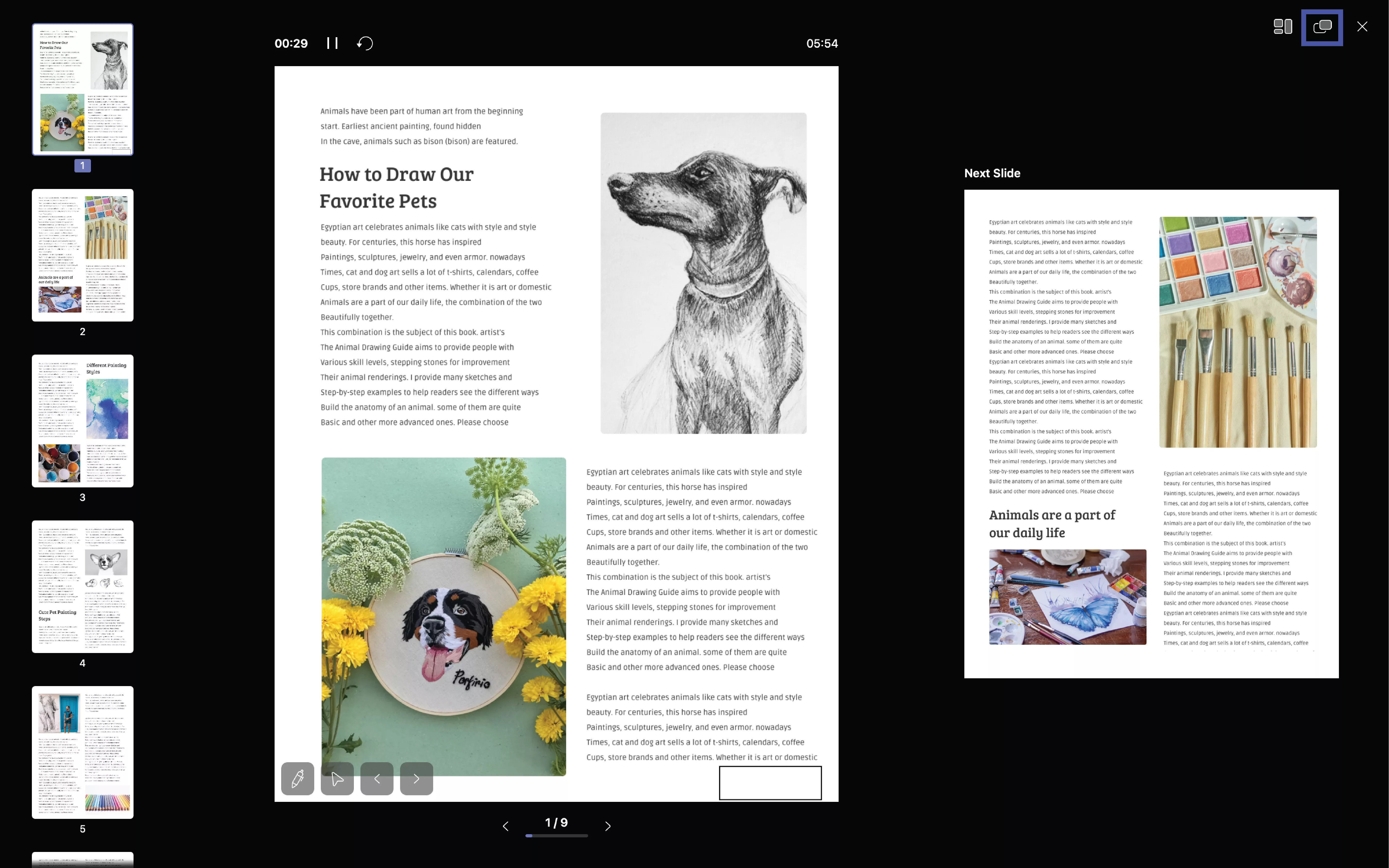slideshow-full-screen view
