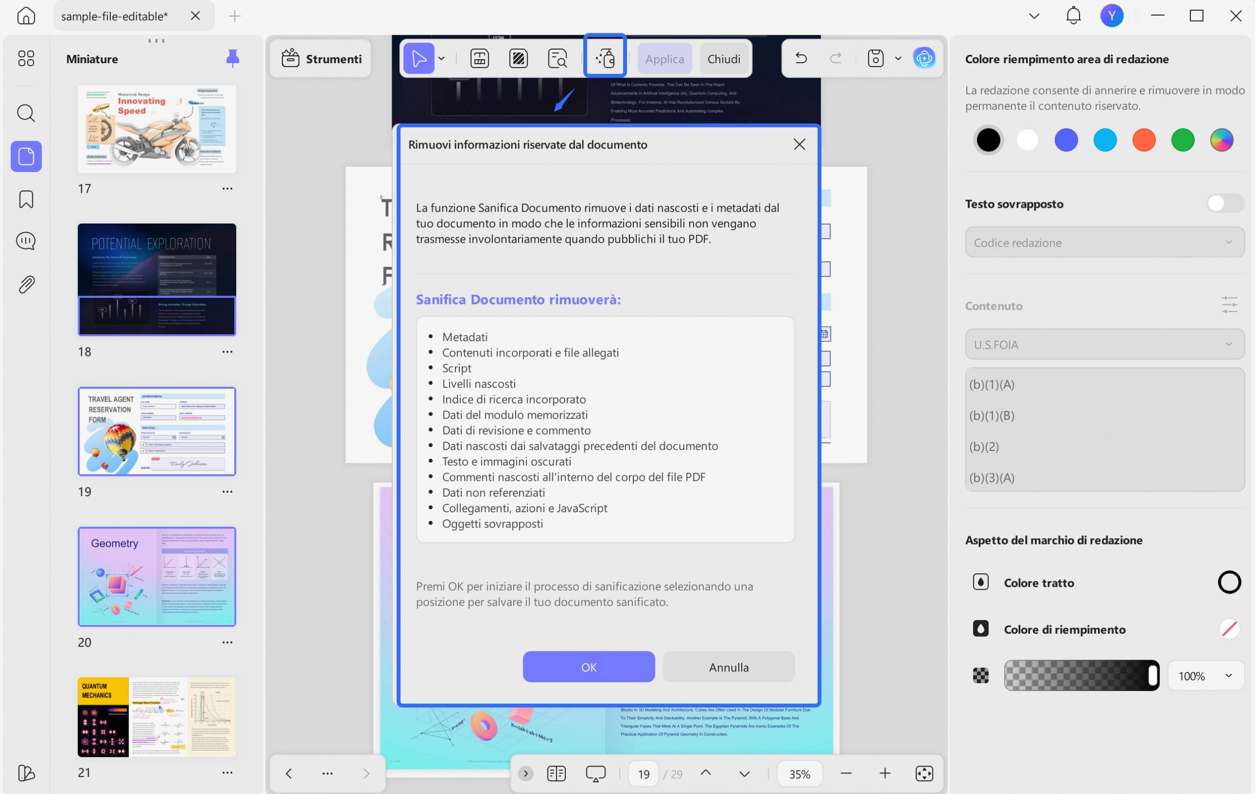 Sanitiza pdf with updf windows 2