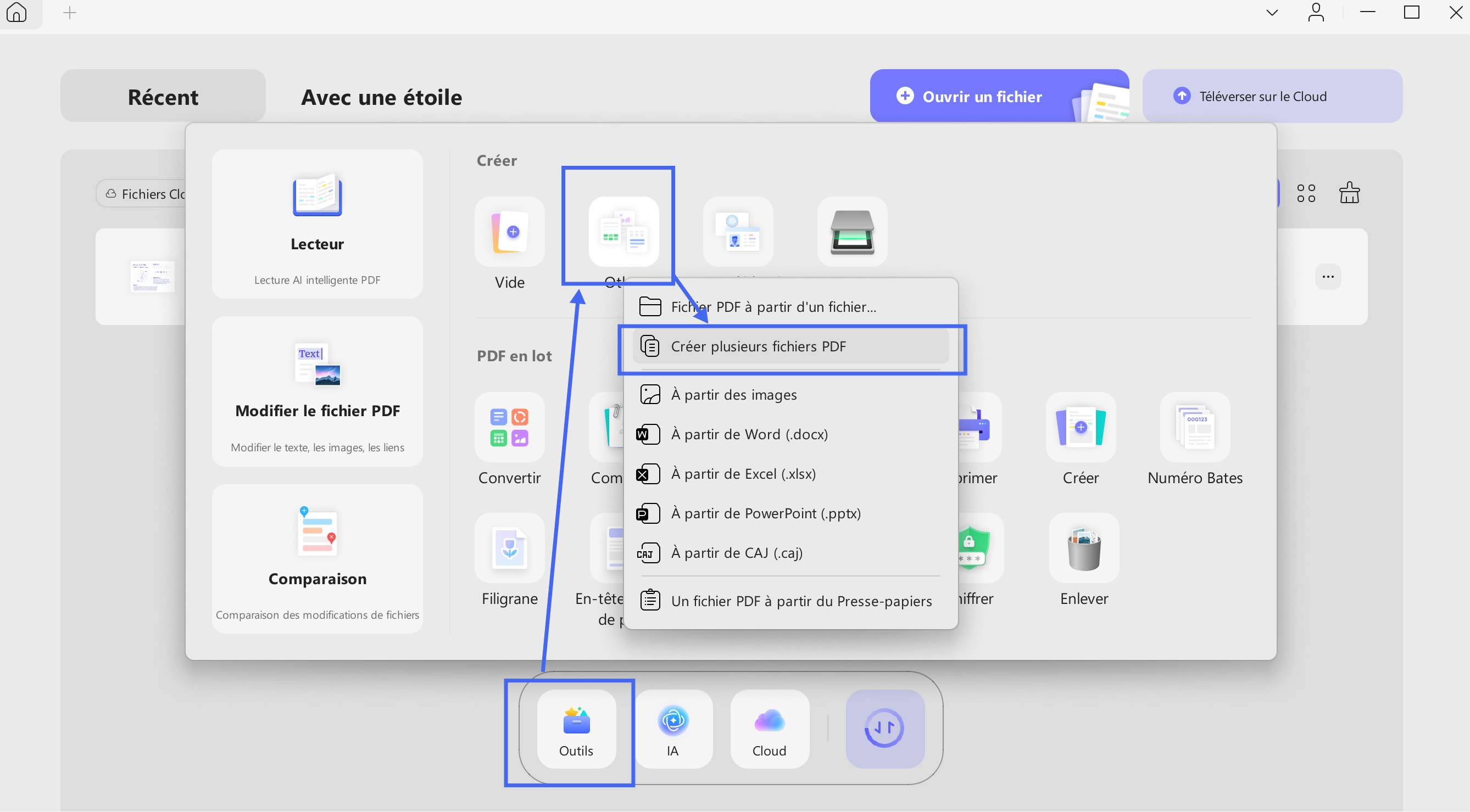 use create multiple pdf file option 