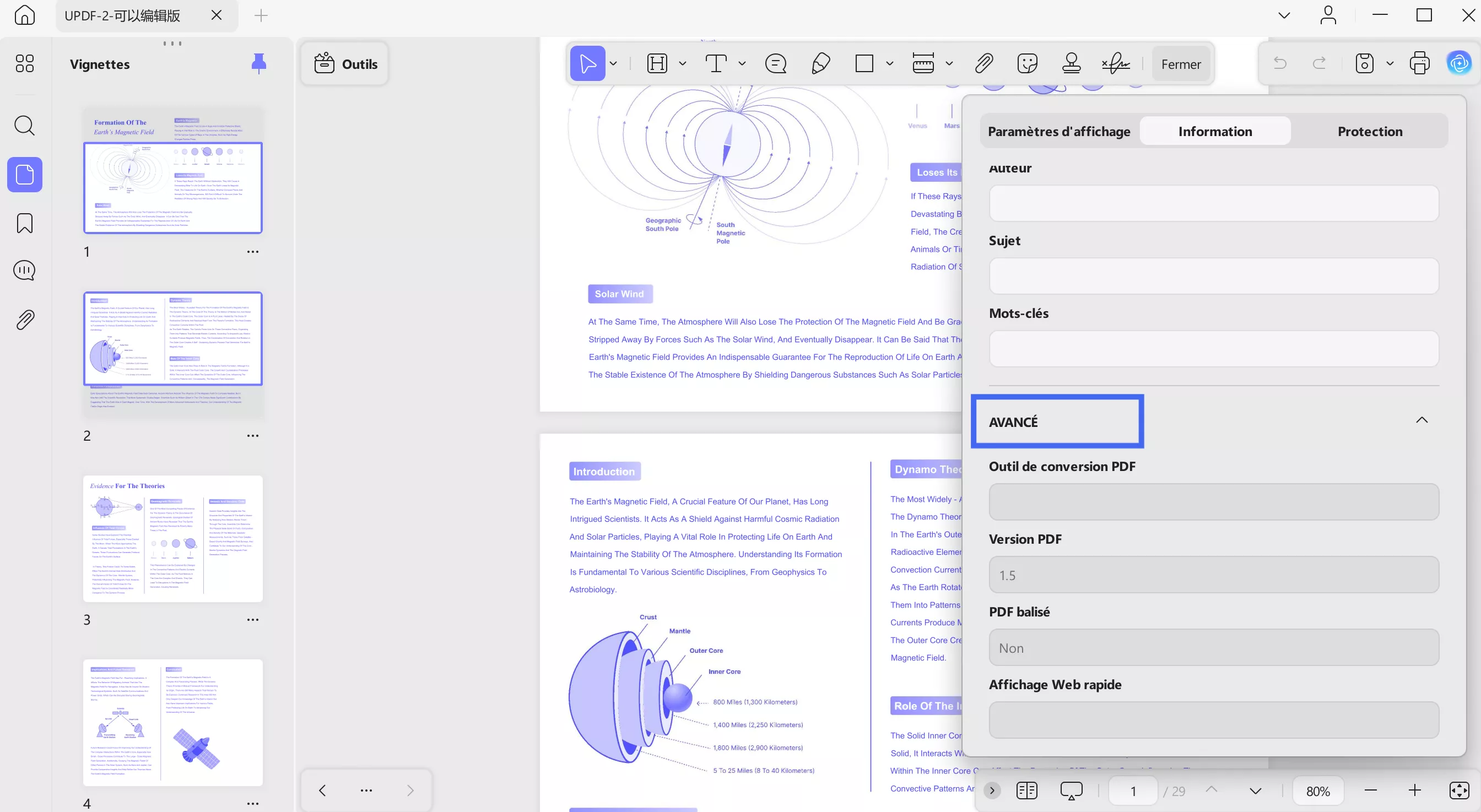 locate advanced pdf settings