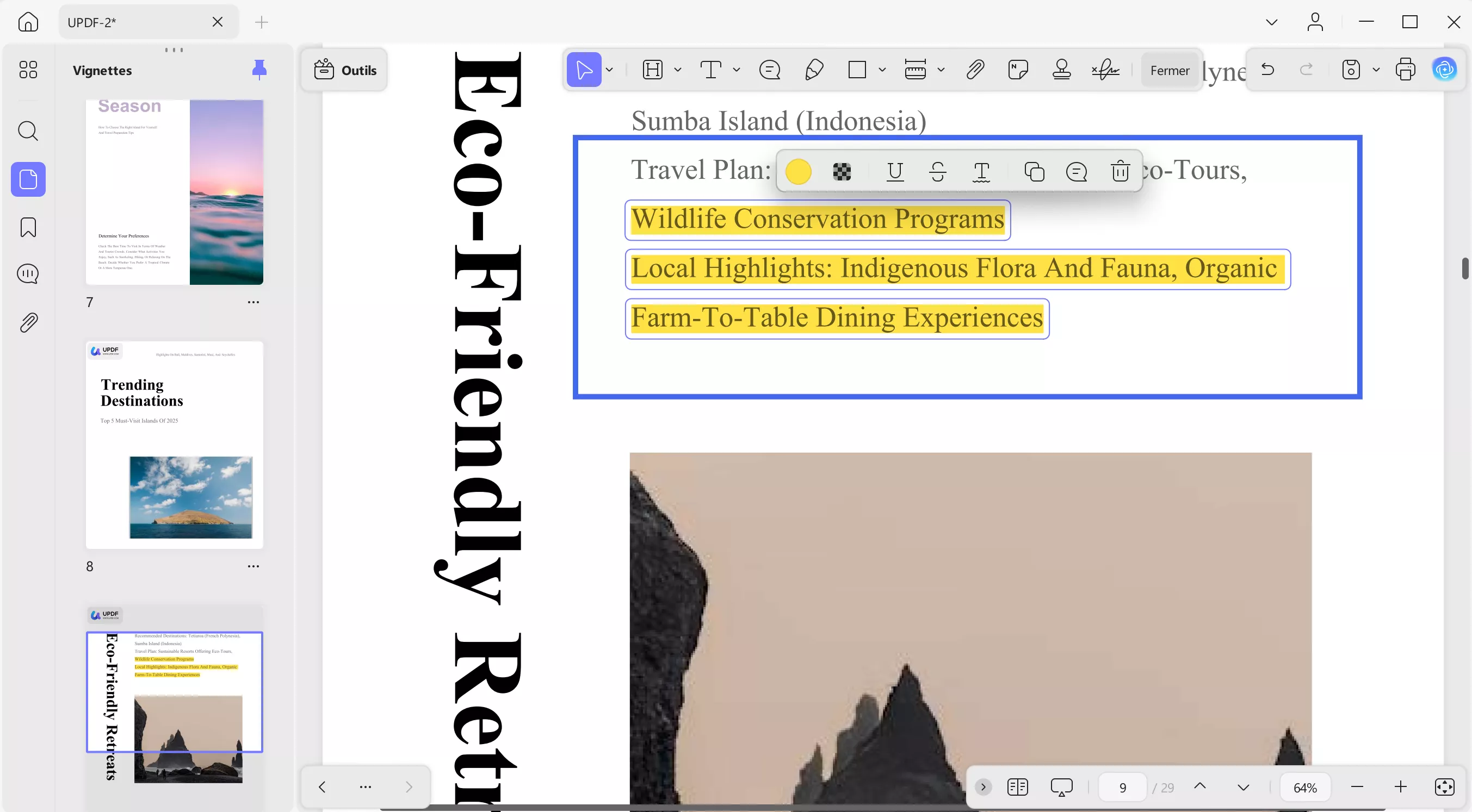 highlight text in pdf