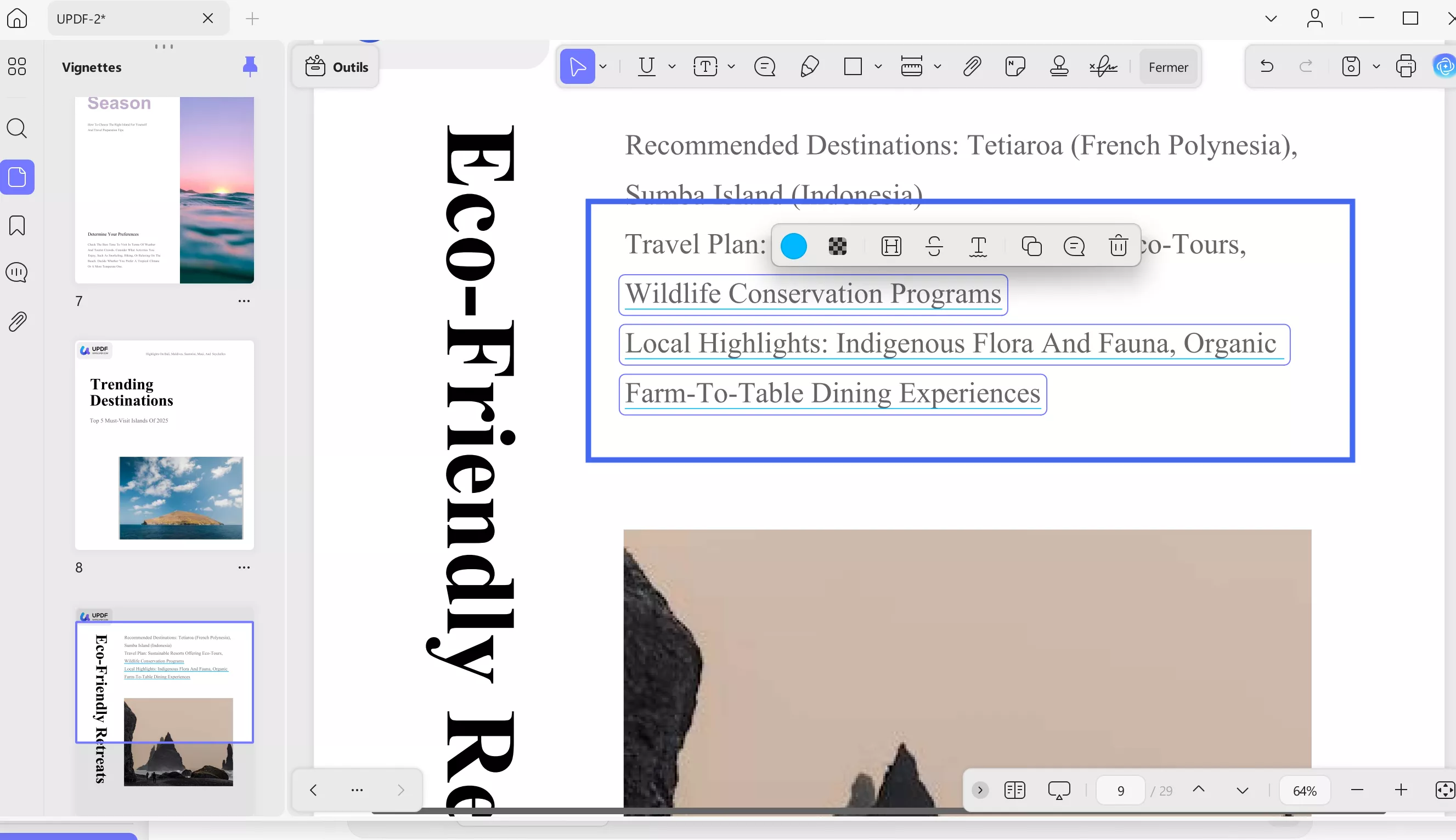 markup or strikethrough option