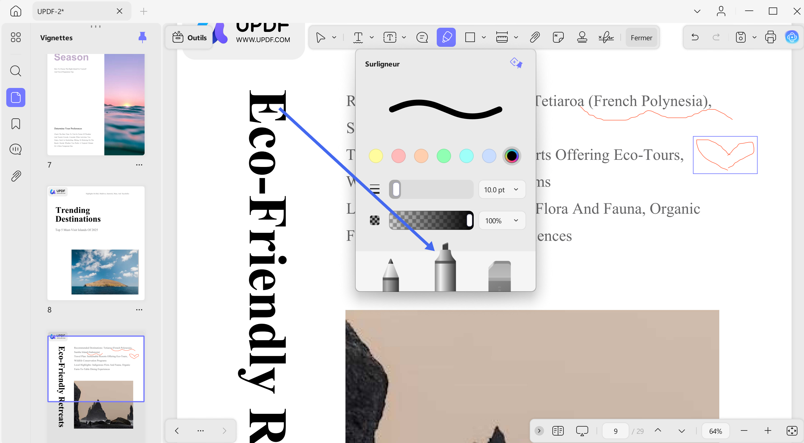 use marker from pencil tool