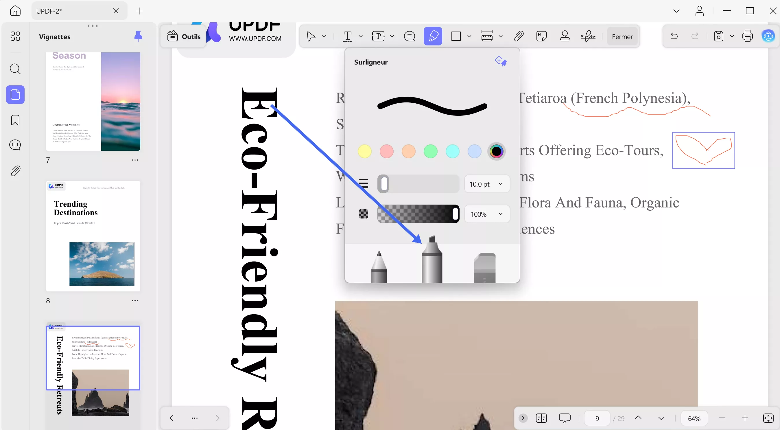 use marker from pencil tool