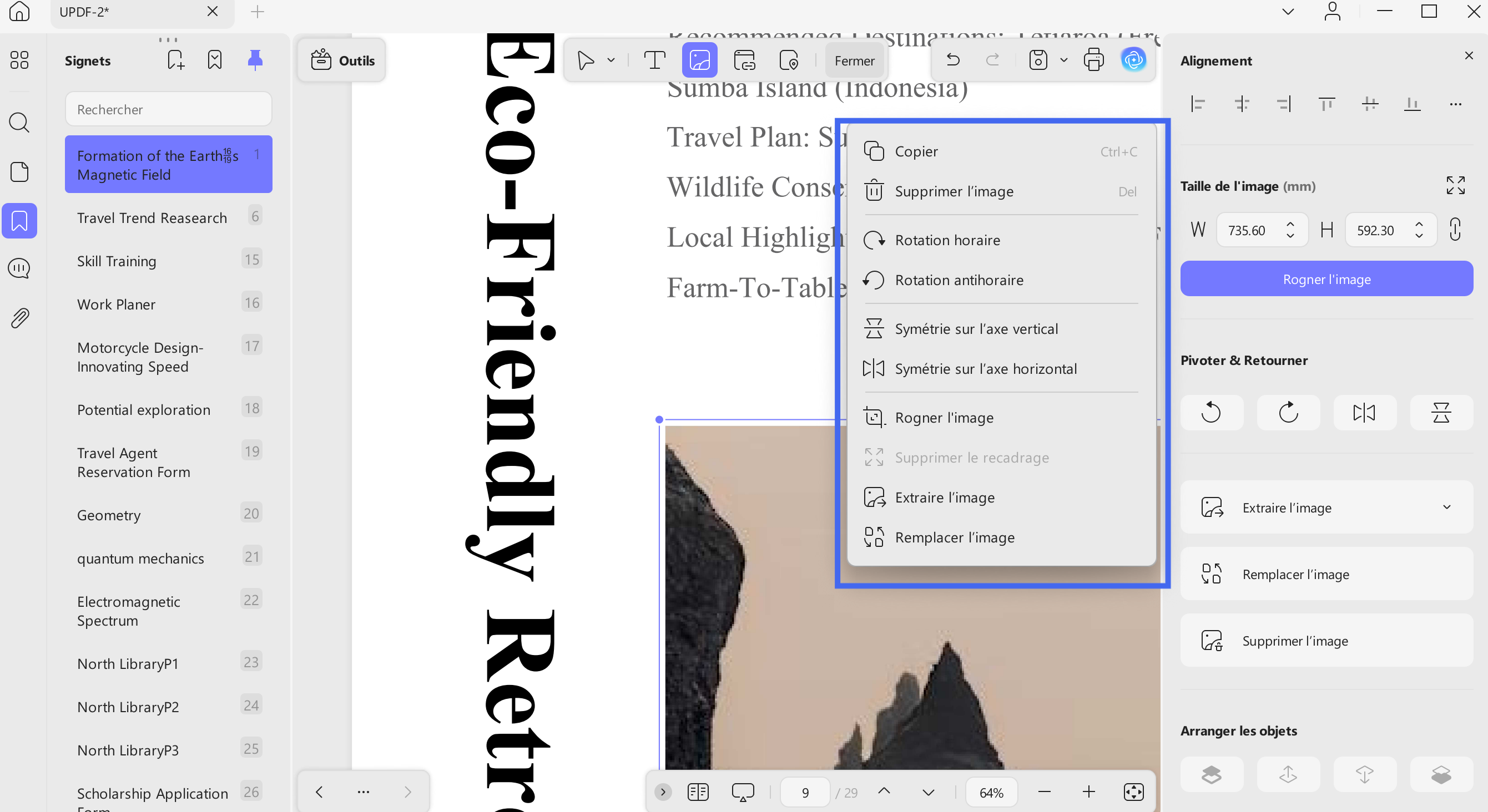 rotate images with updf