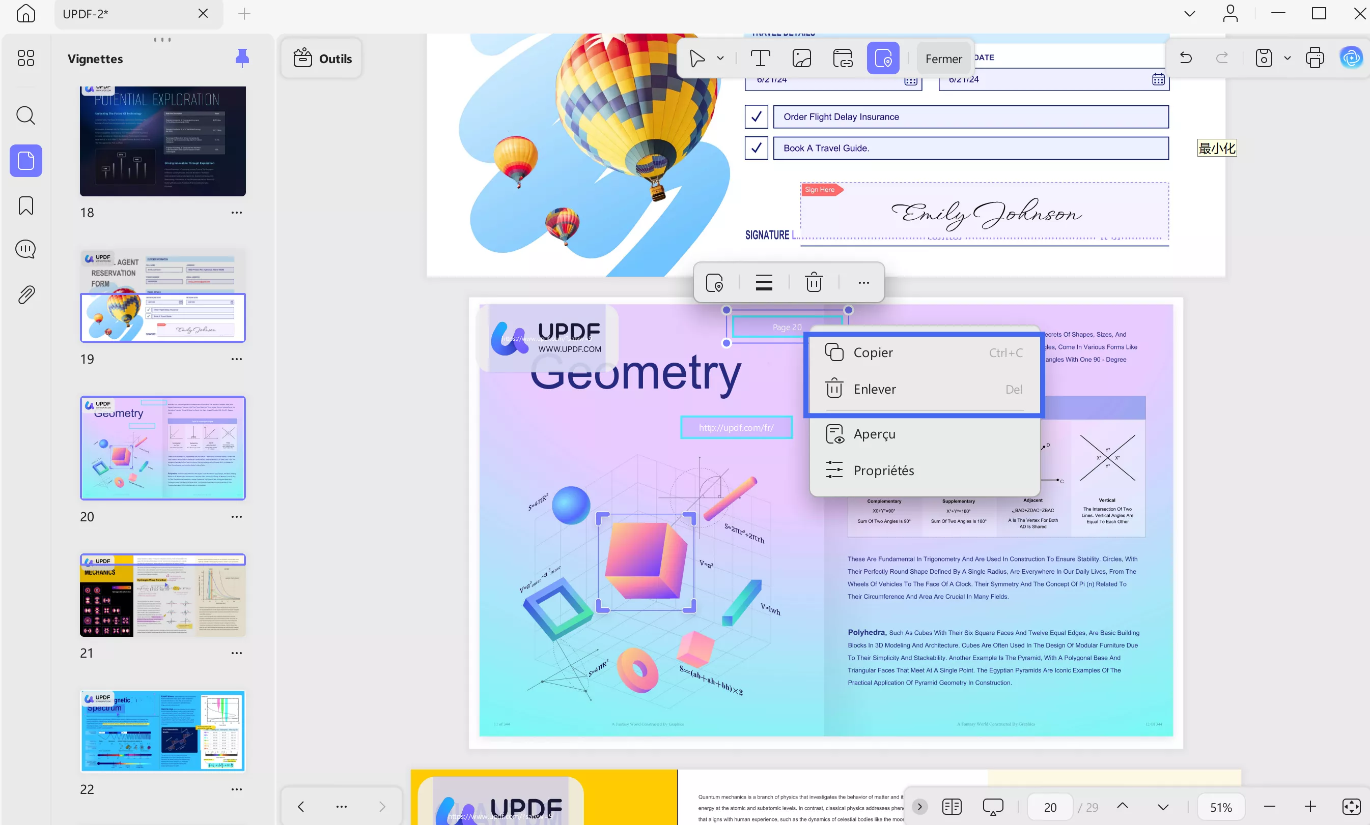 delete or copy link on pdf