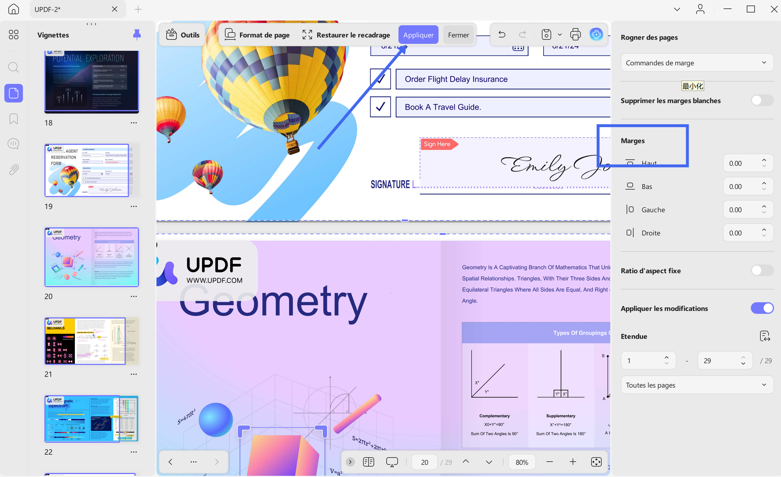 set pdf page margins