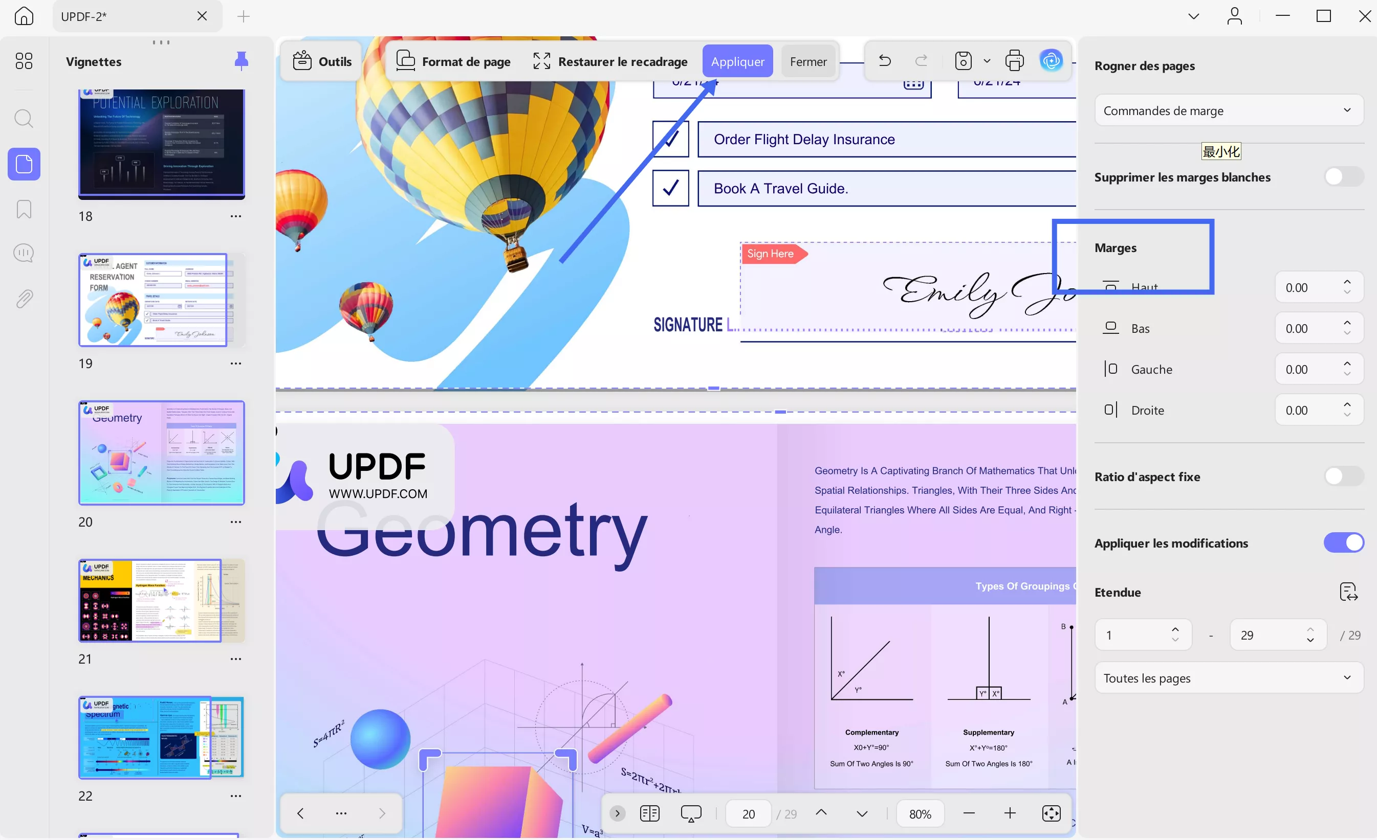set pdf page margins