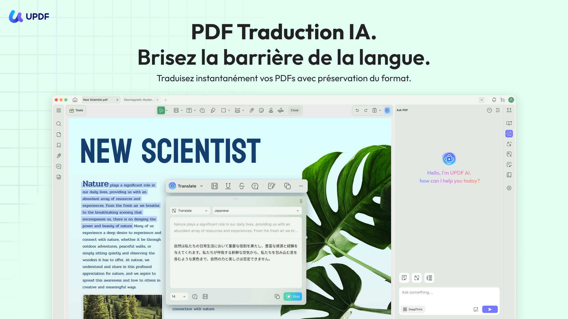 translate PDF new fetaure with UPDF