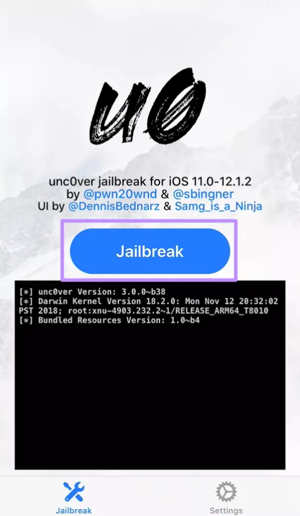 jailbreak device with rootfs enables