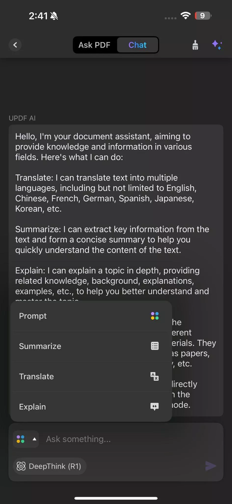 chat with pdf on ios 26