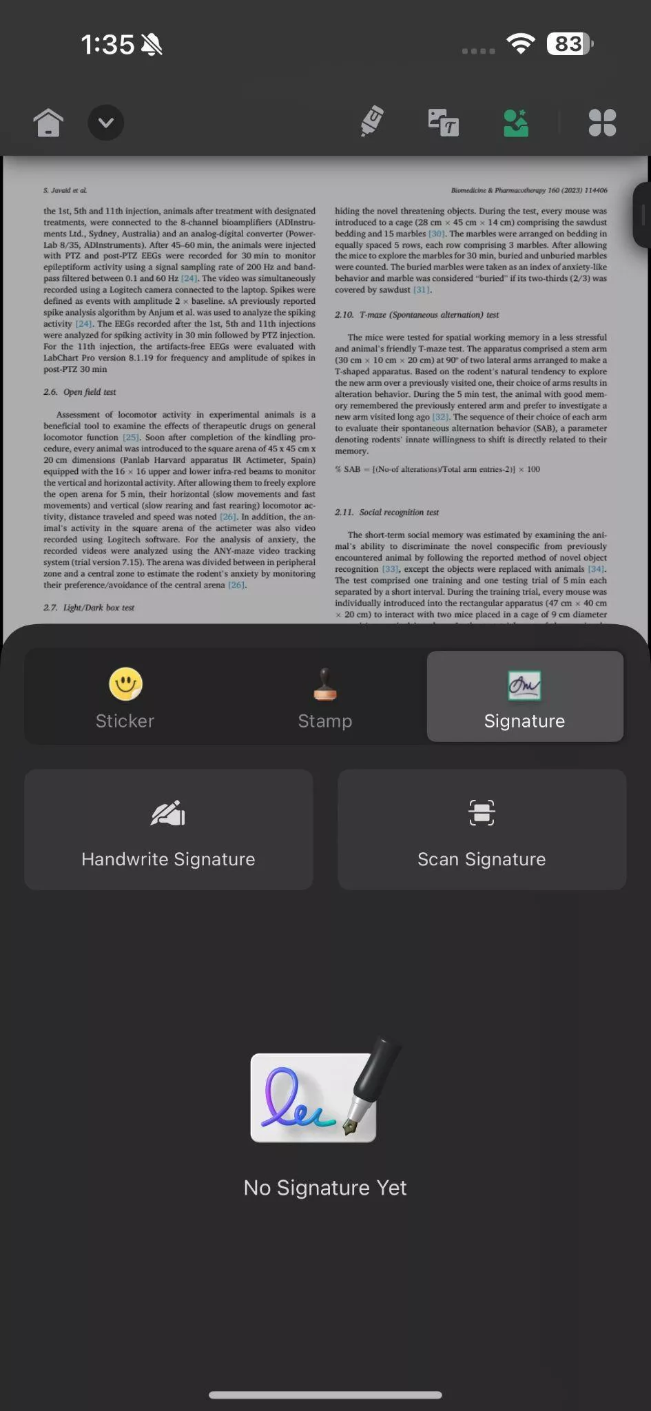 sign any file on iphone