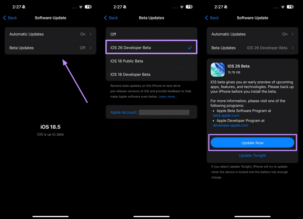Alt text: upgrade to ios 26 beta 