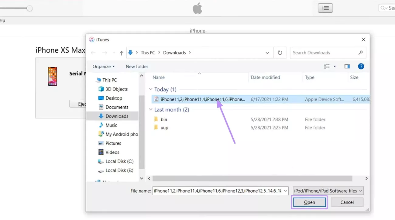 add firmware and restore itunes