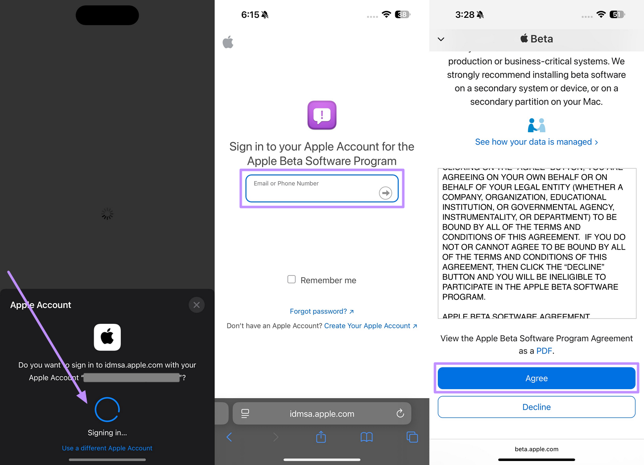 accepter d'accéder à la version bêta publique 