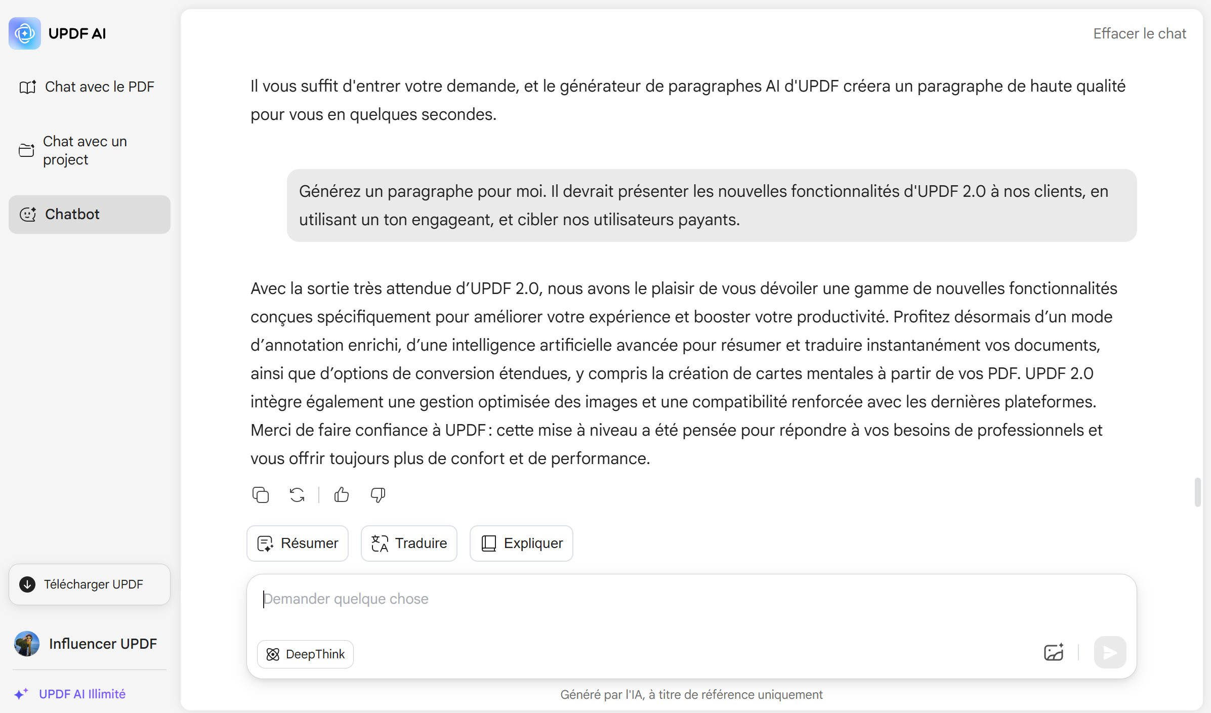 comment utiliser le Générateur de paragraphes AI UPDF