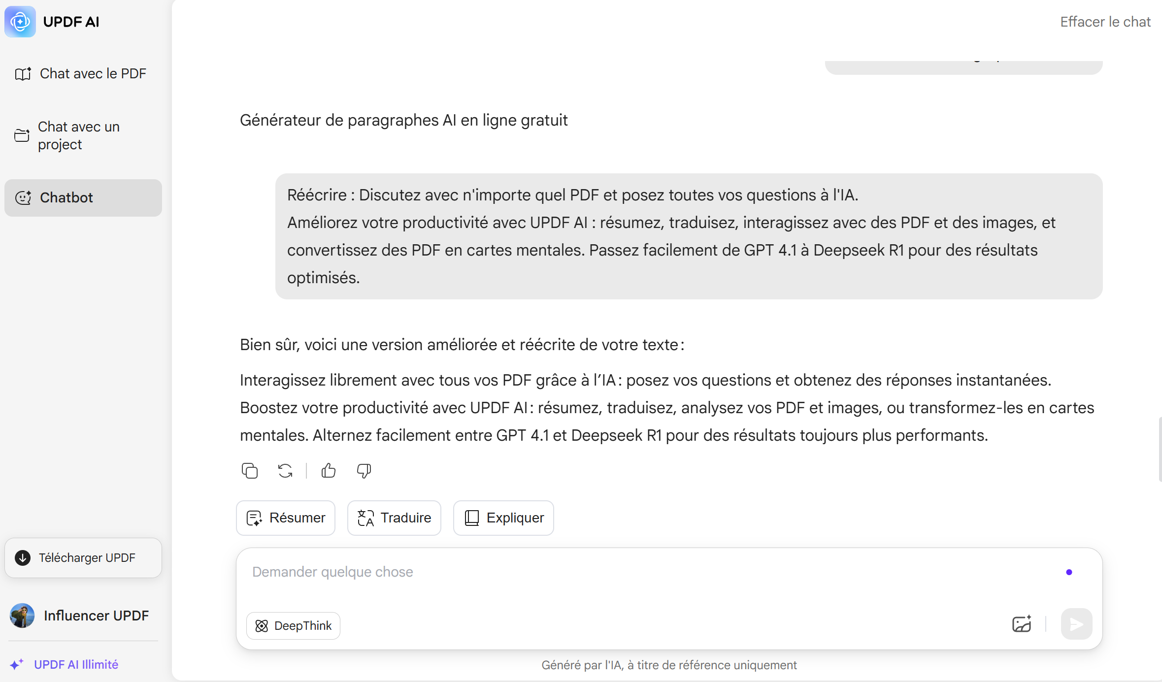comment utiliser le Réécrivain de phrases AI de UPDF