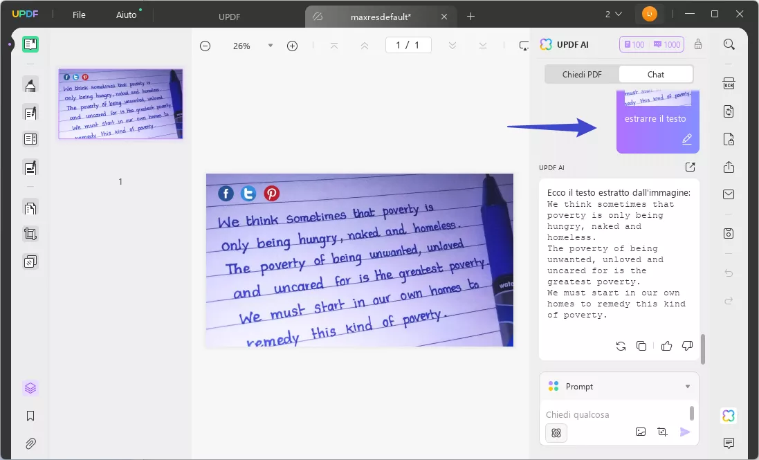 rimuovere il testo scritto a mano dal PDF