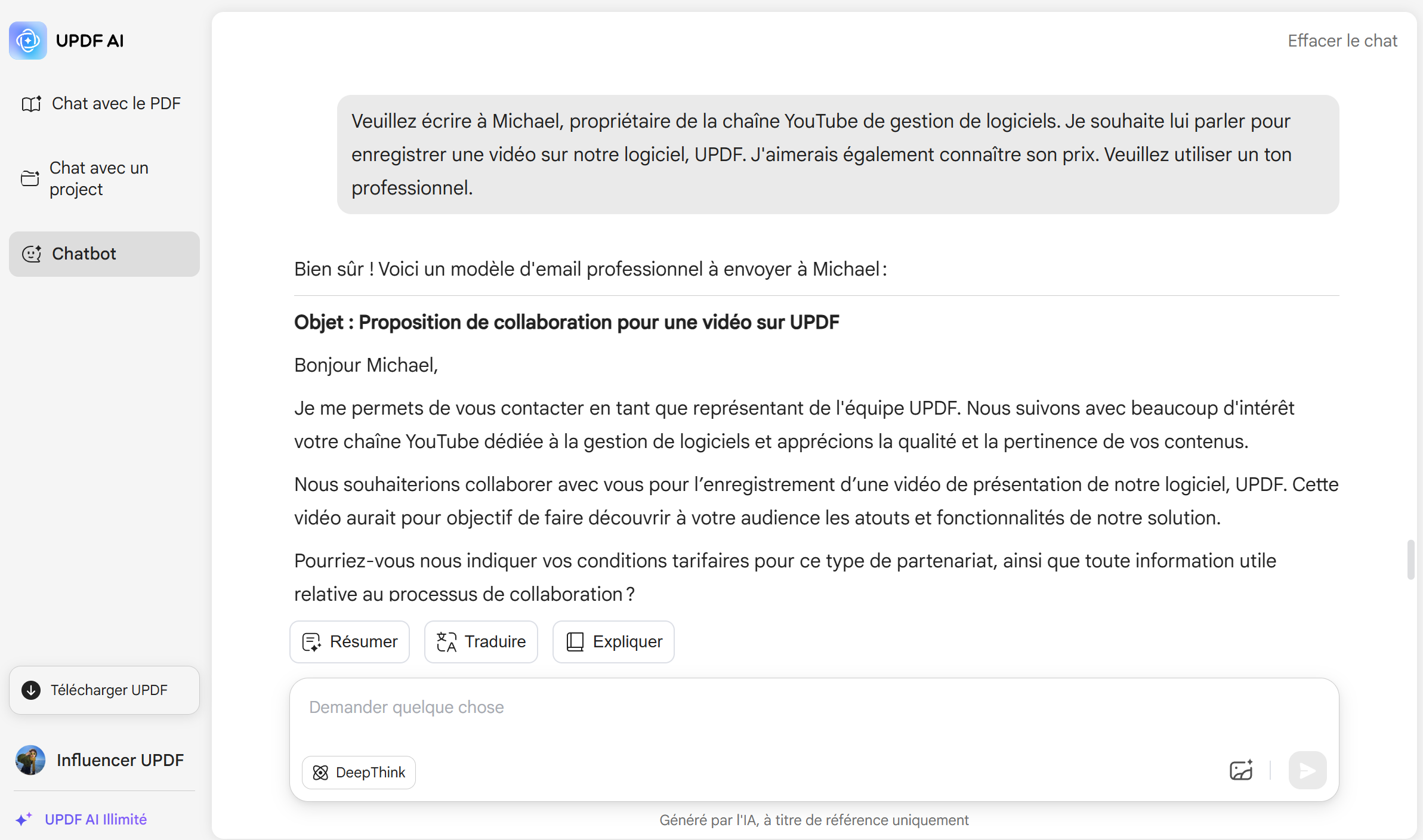 comment utiliser le Rédacteur d'e-mails AI UPDF