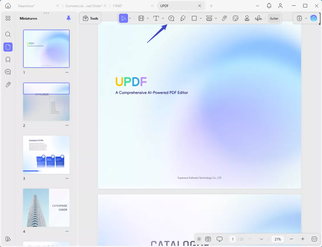 pdf annoteren met updf