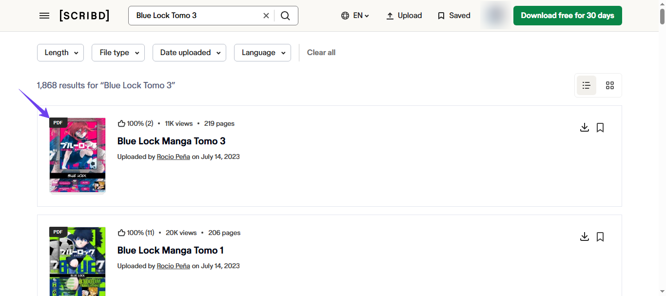 choose the pdf labelled file scribd