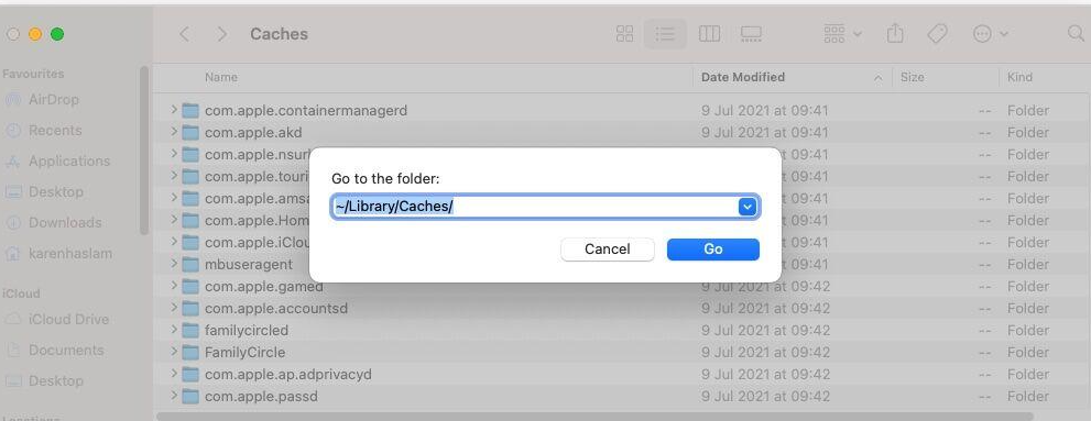 clear cache mac