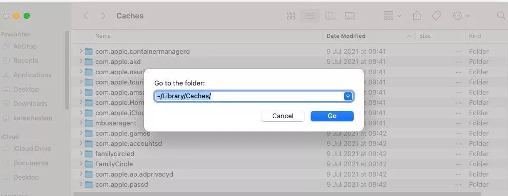 clear cache mac