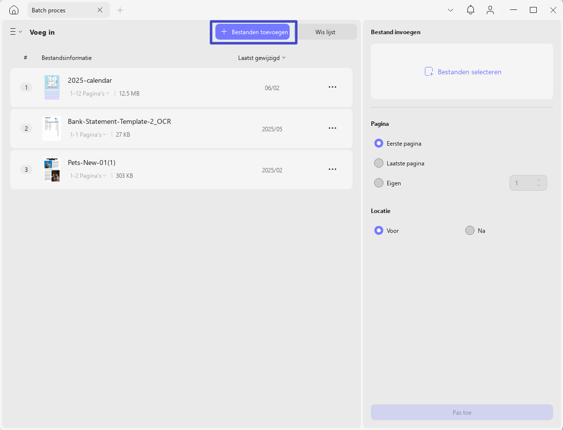Klik op de knop 'Bestanden toevoegen' voor batch-invoeging van updf Windows 2