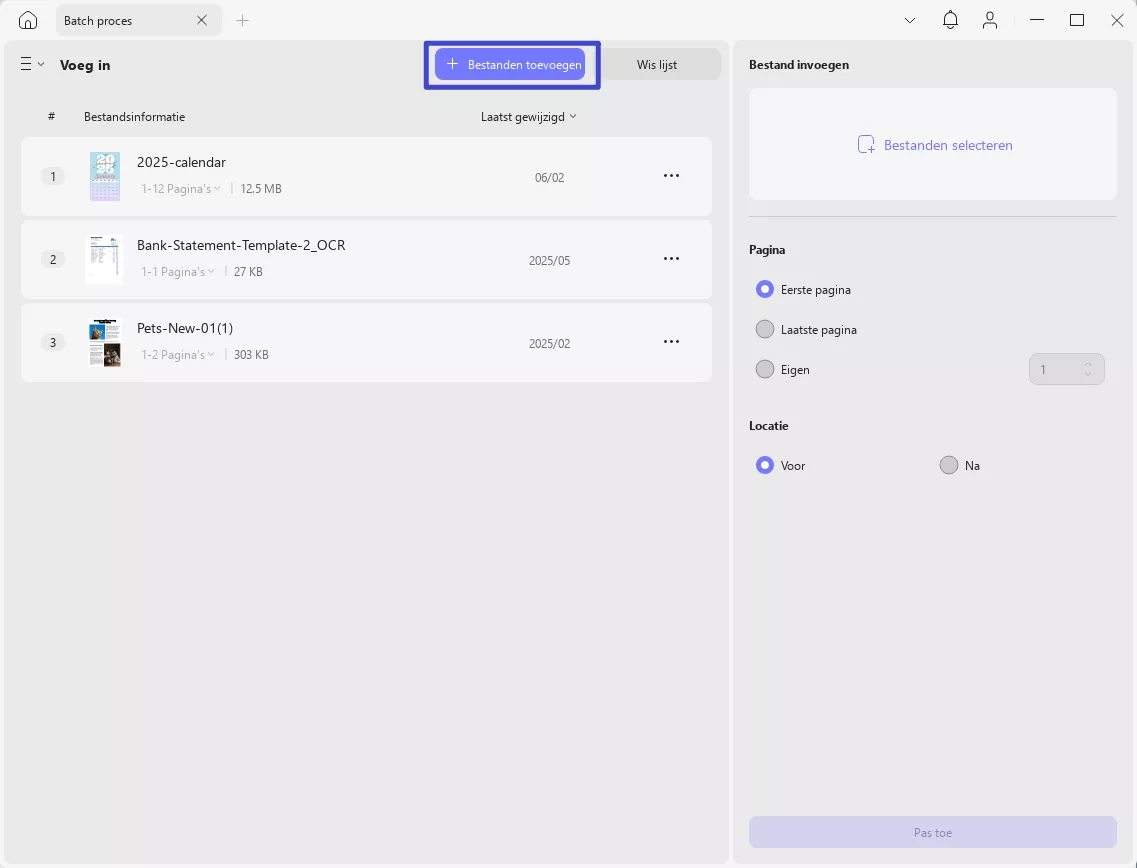 Klik op de knop 'Bestanden toevoegen' voor batch-invoeging van updf Windows 2