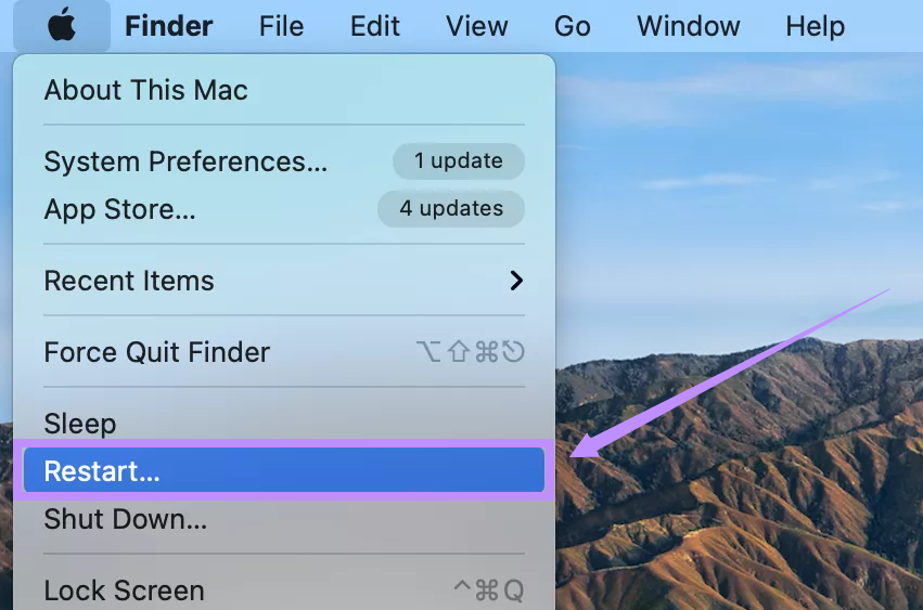 click restart mac